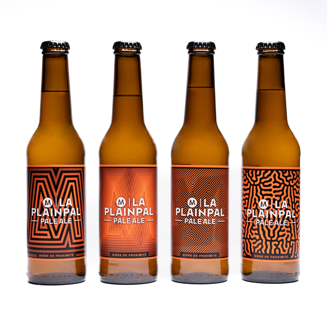 Pack de bières genevoises La Plainpal Pale Ale, inspirées du quartier vibrant de Plainpalais, avec des étiquettes modernes et dynamiques. Une bière de proximité à savourer entre amis !